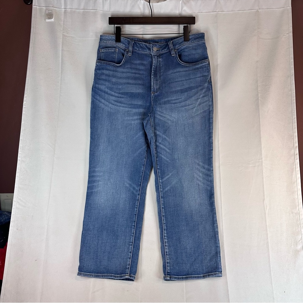 CHICO’S Women’s Size 2 US 12 Denim Jeans High Rise Straight Crop Style Stretch - Picture 2 of 15